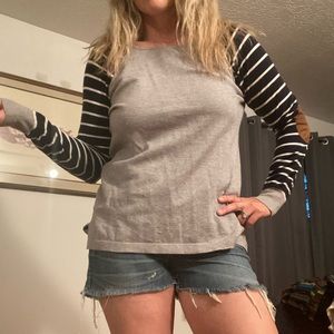 Gray and navy sweater